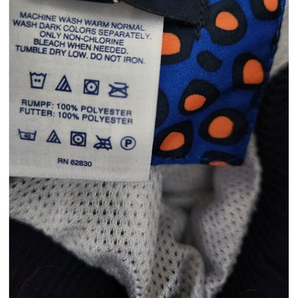 Lands End‎ mens M swim trunks blue orange circles lined drawstring - Picture 2 of 5